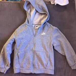 Nike Kids Light Gray Zip-Up Hoodie